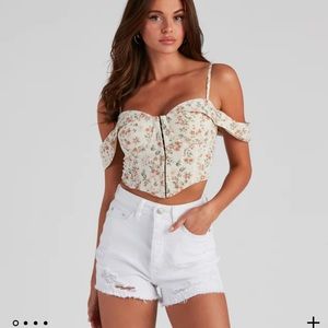 Windsor Taupe Korset top S NWT